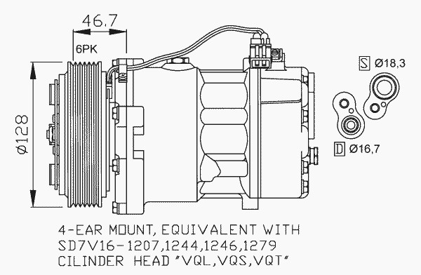 Компрессор кондиционера NRF 32168