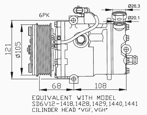 Компрессор кондиционера NRF 32172