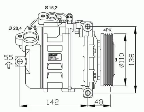 Компрессор кондиционера BMW 5 2.0D 04- NRF 32531