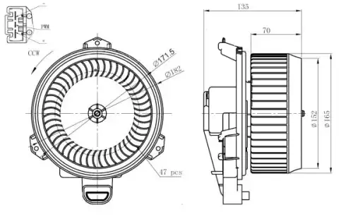 Вентилятор отопителя toyota camry (07-)/highlander (08-)/lexus rx 350 (09-) NRF 34289
