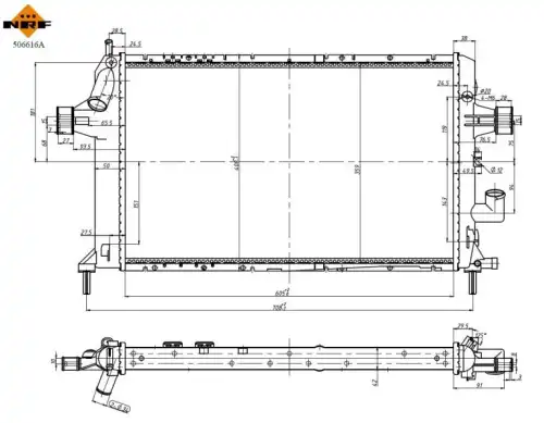 506616A NRF Радиатор системы охлаждения OPEL Astra 1.7D 98-