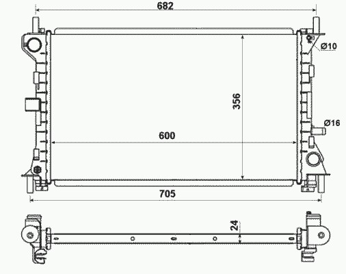 Радиатор охлаждение двигателя NRF 509638