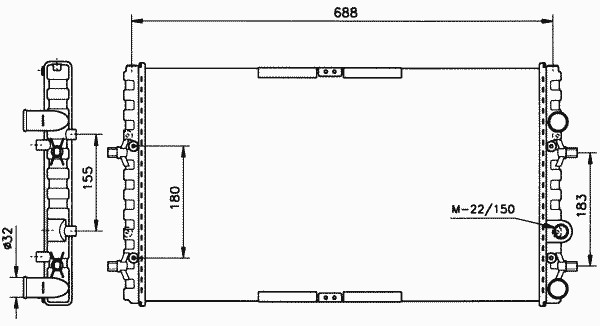 Радиатор системы охлаждения NRF 52160