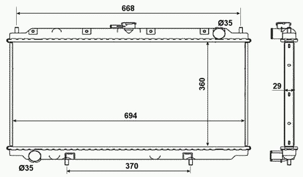 Радиатор охлаждение двигателя NRF 53019