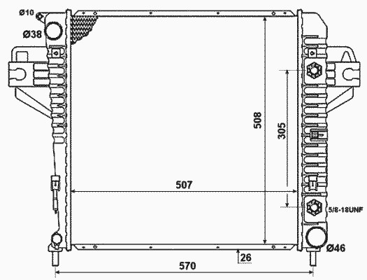 Радиатор охлаждение двигателя NRF 53961