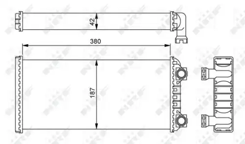 Радиатор отопителя 380x187x42 NRF 54244