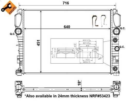 56076 NRF Радиатор охлаждения двигателя