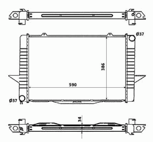 58342 NRF NRF 58342_радиатор системы охлаждения!\ Volvo C70 I 97-05/S70 96-00/V70 I 96-00