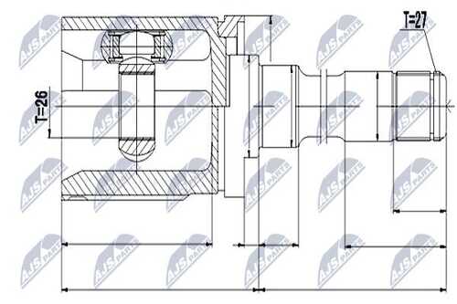 Шрус внутренний bmw x5 e70 06- x6 e71 08- прав NTY NPW-BM-010