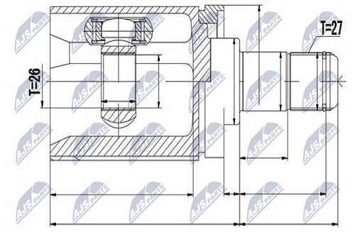 Шрус внутренний bmw x5 e70 06- x6 e71 08-левв NTY NPW-BM-017