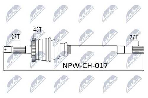 Привод в сборе jeep grand cherokee 99-04 /без vari-lockлевв. NTY NPW-CH-017