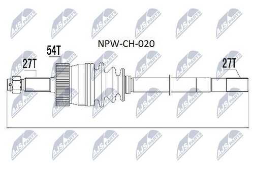 Привод в сборе jeep grand cherokee -99левв NTY NPW-CH-020