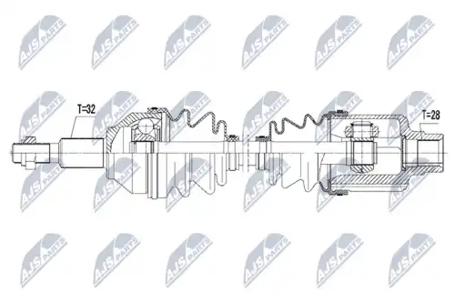 Привод передний правый 200/sebring/avenger 2007-2014 journey 2009-2018 3.5/3.6l (60-3522) NTY NPW-CH-036