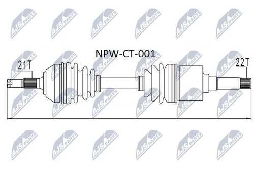 Привод в сборе citroen saxo 96-03 ax -98 peugeot 106 96-03 /прав. 3 болта NTY NPW-CT-001