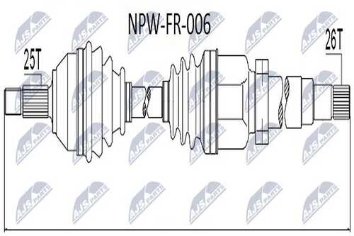 Привод в сборе ford focus i 1.8di/tdi/tddi 2.0 98-04 прав NTY NPW-FR-006