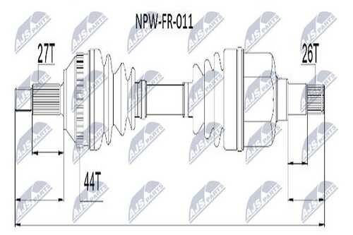 Привод в сборе ford mondeo i/ii -00левв NTY NPW-FR-011