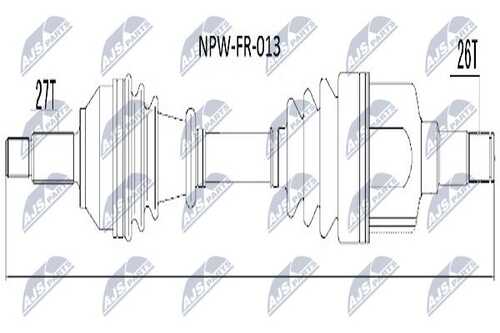 Привод в сборе ford mondeo iii 00-левв NTY NPW-FR-013