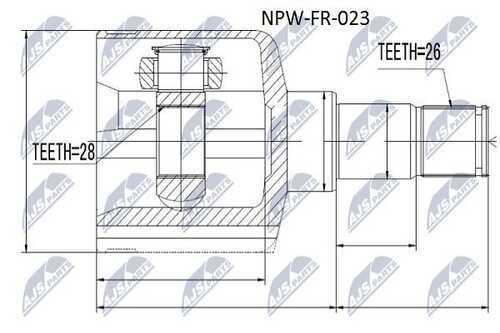 Шрус внутренний ford mondeo 07- galaxy 06-левв NTY NPW-FR-023