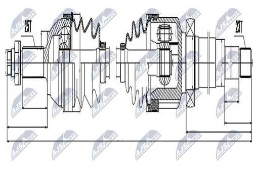 Привод в сборе ford focus i 1.41.61.8 98-04 /прав. тип NTY NPW-FR-030