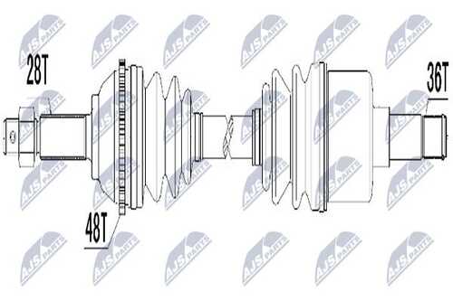 Привод в сборе ford transit 2.0tdci 92kw 2.0di 74kw 00-06 /лев. кпп NTY NPW-FR-031
