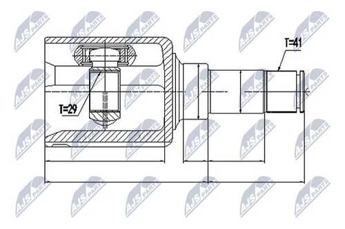 Шрус ford transit 310/330 13- tourneo custom/transit custom 310/330 12- /левый NTY NPW-FR-077