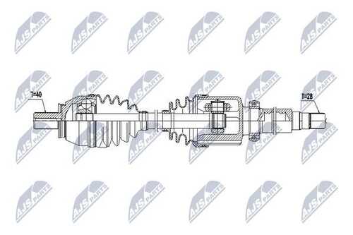 Полуось ford eng. 2.0tdci mondeo iv 07-15 s-max 06-14 galaxy 06-15 /прав NTY NPW-FR-086