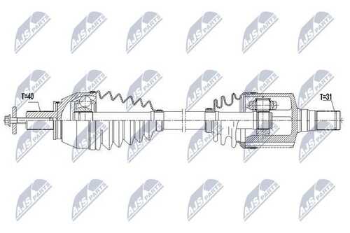 Полуось ford eng. 2.0tdci mondeo iv 07-15 s-max 06-14 galaxy 06-15 /лев NTY NPW-FR-096