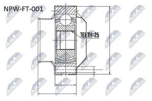 Шрус внутр. к-кт fiat punto 60 1.7d punto ii 1.3/1.9jtd marea 1.41.62.4jtd 96-03 NTY NPW-FT-001