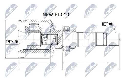 Шрус внутренний fiat ducato/peugeot boxer/citroen jumper 2.2hdi 2.3hdi 100/120 06- прав NTY NPW-FT-010