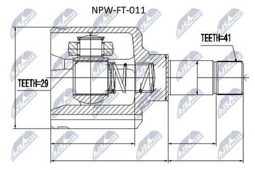 Шрус внутренний fiat ducato/peugeot boxer/citroen jumper 2.2hdi2.3hdi 100/120 06-левв NTY NPW-FT-011