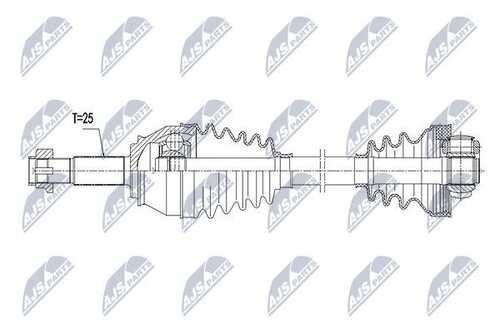 Полуось Fiat Doblo 1.3JTD 05-, 1.9JTD 03- левая NTY NPW-FT-025