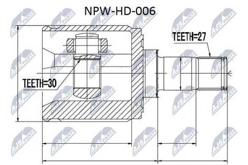 Шрус внутренний honda hr-v /atm/ gh 98-05 NTY NPW-HD-006