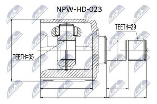 Шрус внутренний honda pilot 09- acura mdx 07-левв NTY NPW-HD-023
