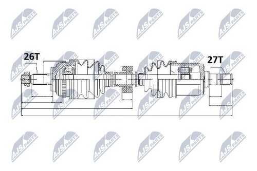 Полуось honda hr-v 99- правая NTY NPW-HD-025