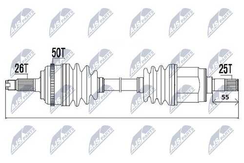 Привод в сборе honda civic eu/ep/es/em 1.41.61.7 01-05 /прав. тип NTY NPW-HD-031