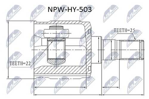 Шрус внутренний hyundai accent 99- getz NTY NPW-HY-503