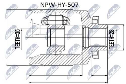 Шрус внутренний hyundai santa fe 2.2crdi 05- прав NTY NPW-HY-507