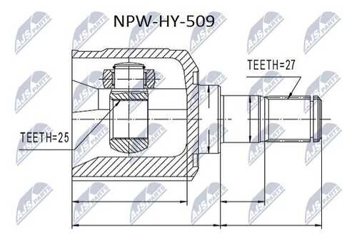 Шрус внутр. к-кт hyundai ix35/tucson 10-15 NTY NPW-HY-509