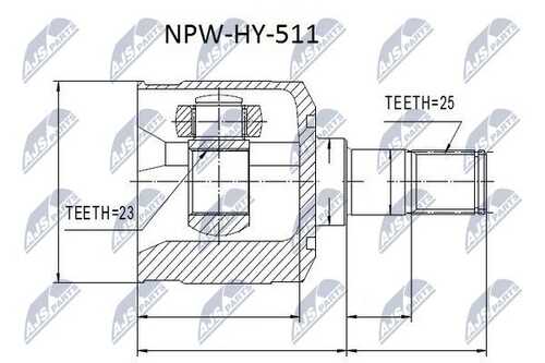 Шрус наружный hyundai lantra/elantra 96-06 matrix be 01-06 coupe 96-00 л/п NTY NPW-HY-511