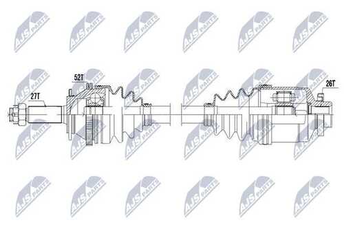 Вал полуоси (привод в сборе) NTY NPW-HY-526