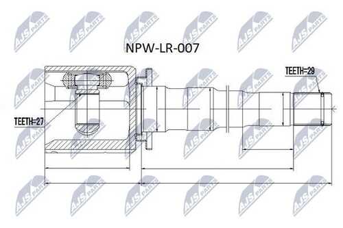 Шрус внутр. к-кт land rover discovery iii/iv 05-10- range rover sport i/ii 05-10- правый NTY NPW-LR-007
