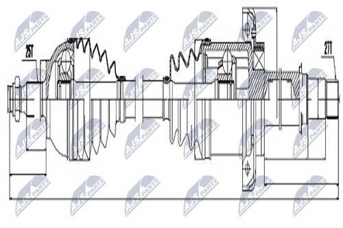 NPW-ME-029 NTY ПРИВОД В СБОРЕ MERCEDES A/B KLASA КПП CVT 04-12 ПРАВ