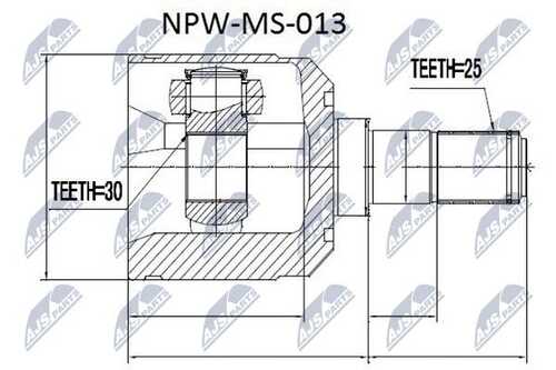 Шрус внутр. к-кт mitsubishi space wagon n33 92- colt/lancer c51a-c77a 88-96 cb/cd 91- NTY NPW-MS-013