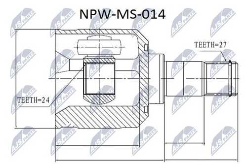 Шрус наружный mitsubishi galant ea 96-03 space wagon 92- space runner 97-02 NTY NPW-MS-014