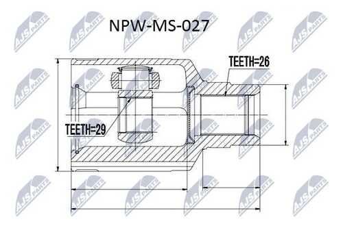Шрус внутренний mitsubishi outlander 4wd cu2 02-06 лев/прав NTY NPW-MS-027
