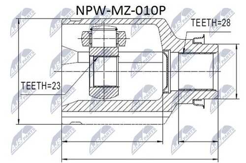 Шрус внутренний mazda 626 ge 1.82.02.0td 91- прав NTY NPW-MZ-010P
