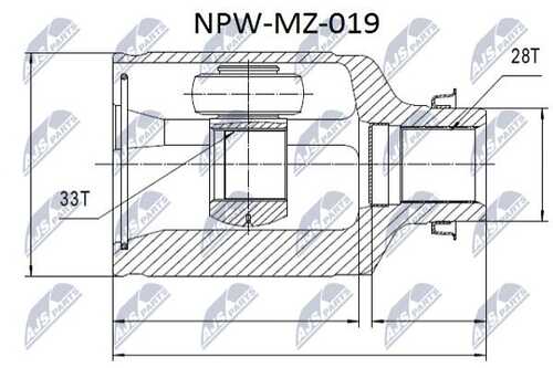 Шрус внутренний mazda 6 gg/gy 2.0tdi 02-05 прав NTY NPW-MZ-019