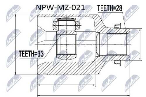 Шрус внутренний mazda 6 gg/gy 1.82.0 02- прав NTY NPW-MZ-021