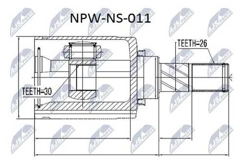 Шрус внутренний nissan qashqai 1.6 left 06-левв NTY NPW-NS-011