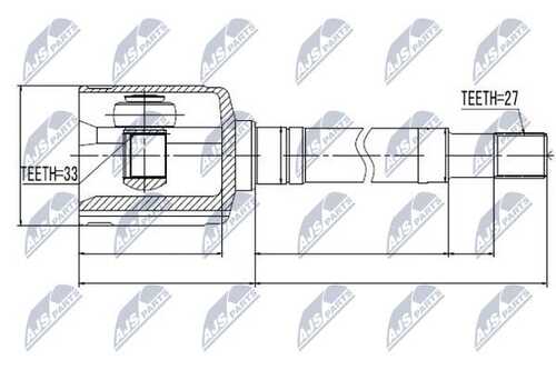 Шрус внутренний nissan qashqai 2.0i 2wd 06-13 прав NTY NPW-NS-033